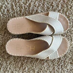 Women's Cream Platform Beach Sandals